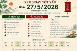 Xem tử vi ngày 27-5-2026 thứ 4 của 12 con giáp chi tiết nhất